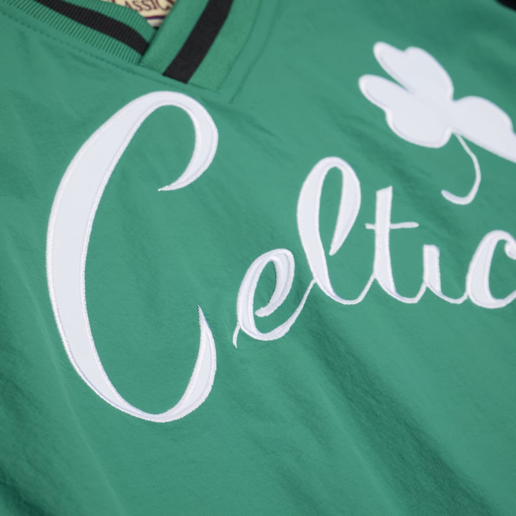  Boston Celtics Mitchell & Ness Classic V-Neck Pullover Jacket - Kelly Green
