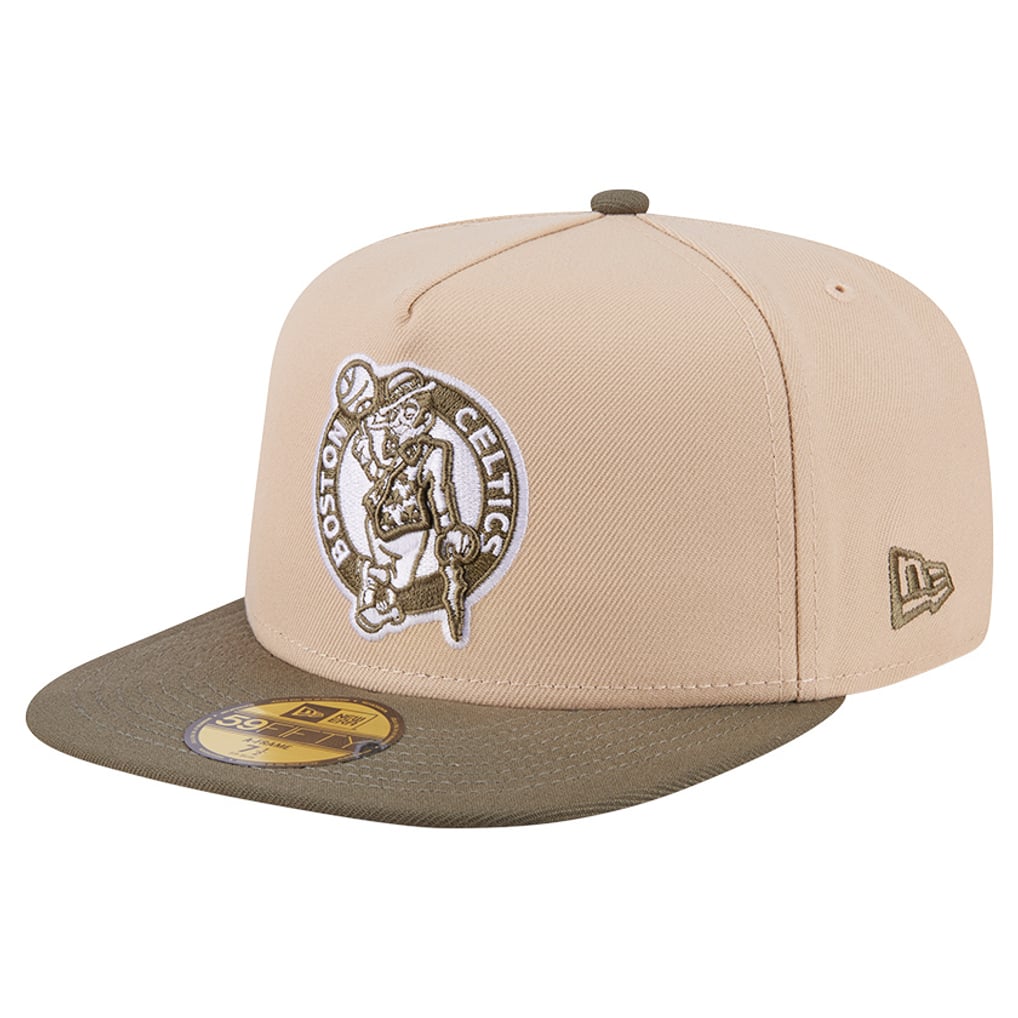  Boston Celtics New Era Color Pack Two-Tone 59FIFTY A-Frame Fitted Hat - Tan