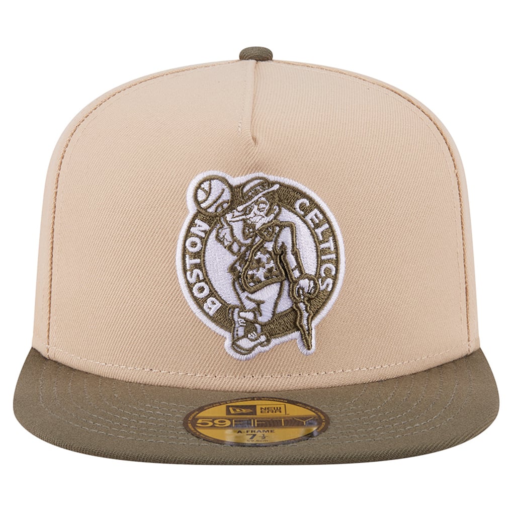  Boston Celtics New Era Color Pack Two-Tone 59FIFTY A-Frame Fitted Hat - Tan