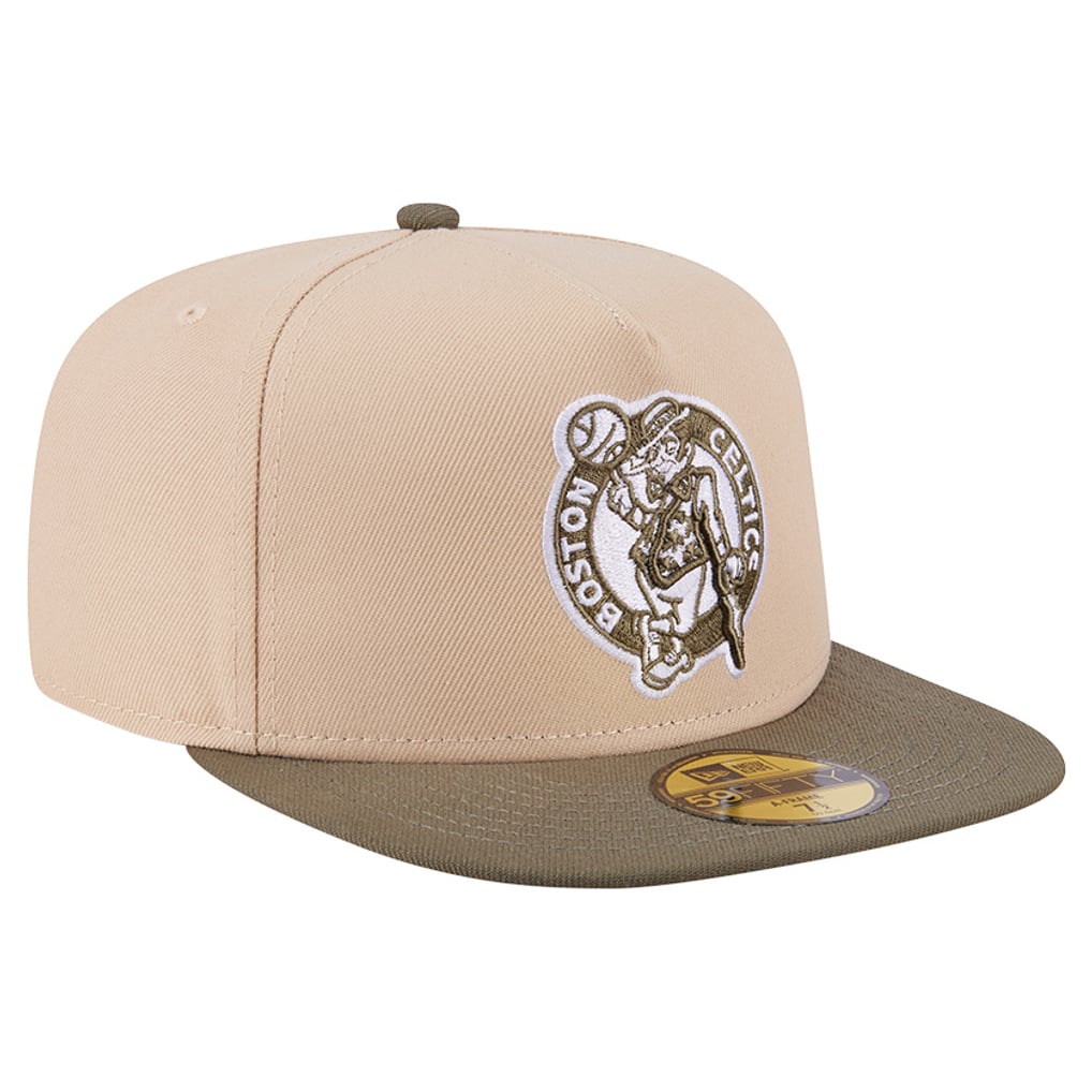  Boston Celtics New Era Color Pack Two-Tone 59FIFTY A-Frame Fitted Hat - Tan