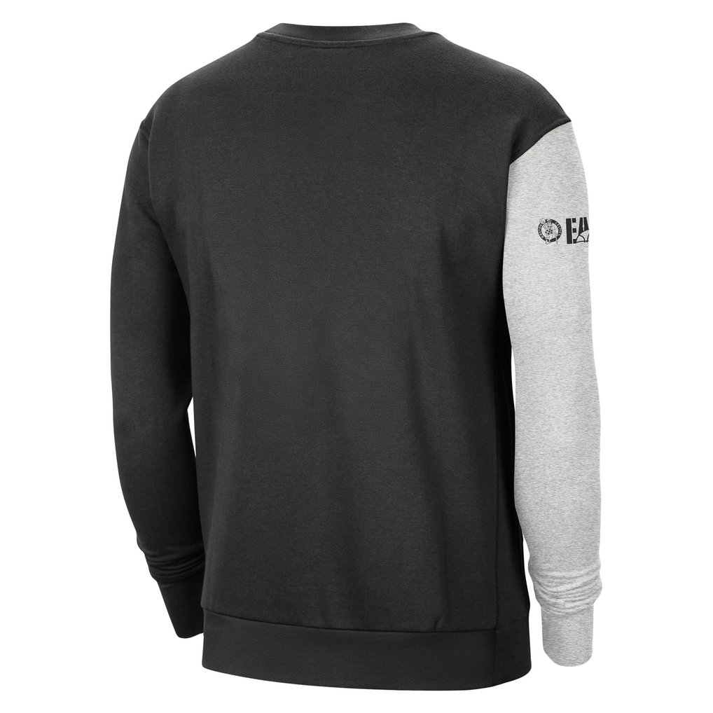 Boston Celtics Nike Courtside Versus Force & Flight Pullover Sweatshirt - Black/Heather Gray