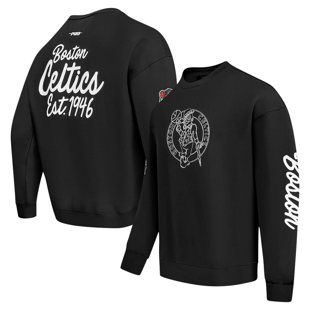 Boston Celtics Pro Standard Paint the City Drop Shoulder Sweatshirt - Black