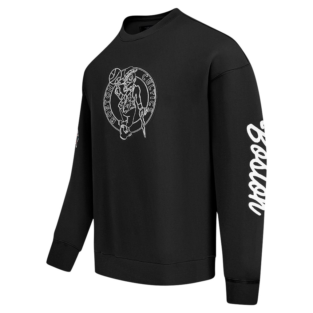Boston Celtics Pro Standard Paint the City Drop Shoulder Sweatshirt - Black