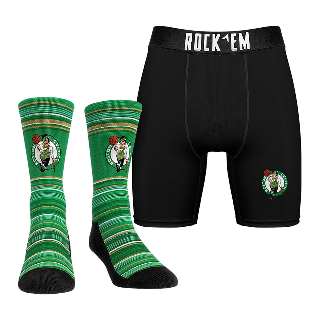 Boston Celtics Rock Em Socks Primary Crew Socks & Boxer Briefs Combo Pack