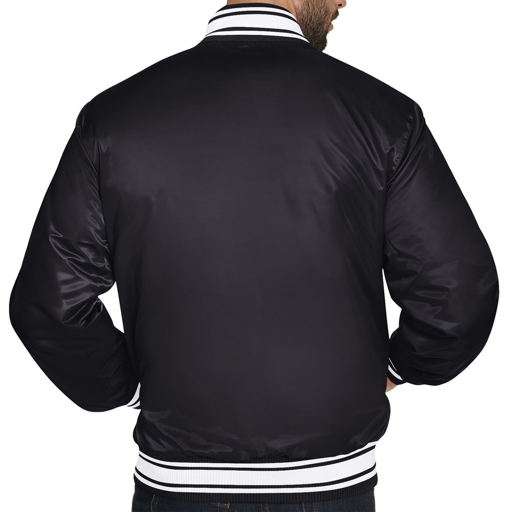 Boston Celtics Starter Printed Team Logo Satin Varsity Full-Snap Jacket - Black