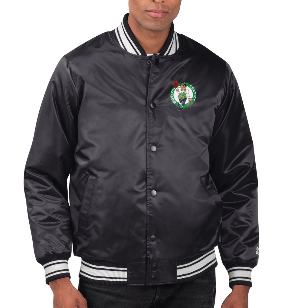 Boston Celtics Starter Printed Team Name Satin Varsity Full-Snap Jacket - Black