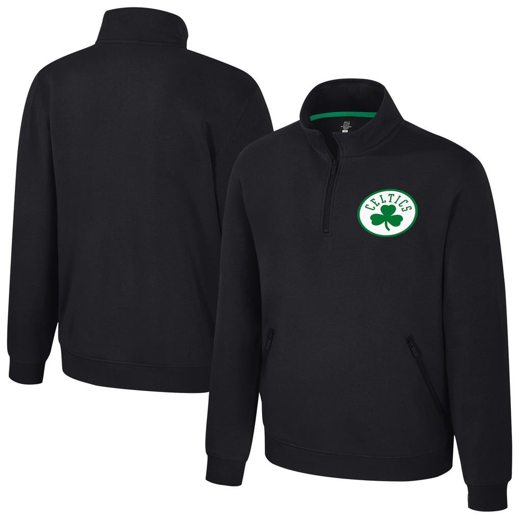 Boston Celtics Stadium Essentials Unisex Varsity Trainer Quarter-Zip Pullover - Black