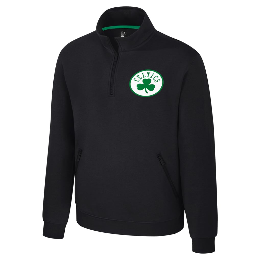 Boston Celtics Stadium Essentials Unisex Varsity Trainer Quarter-Zip Pullover - Black