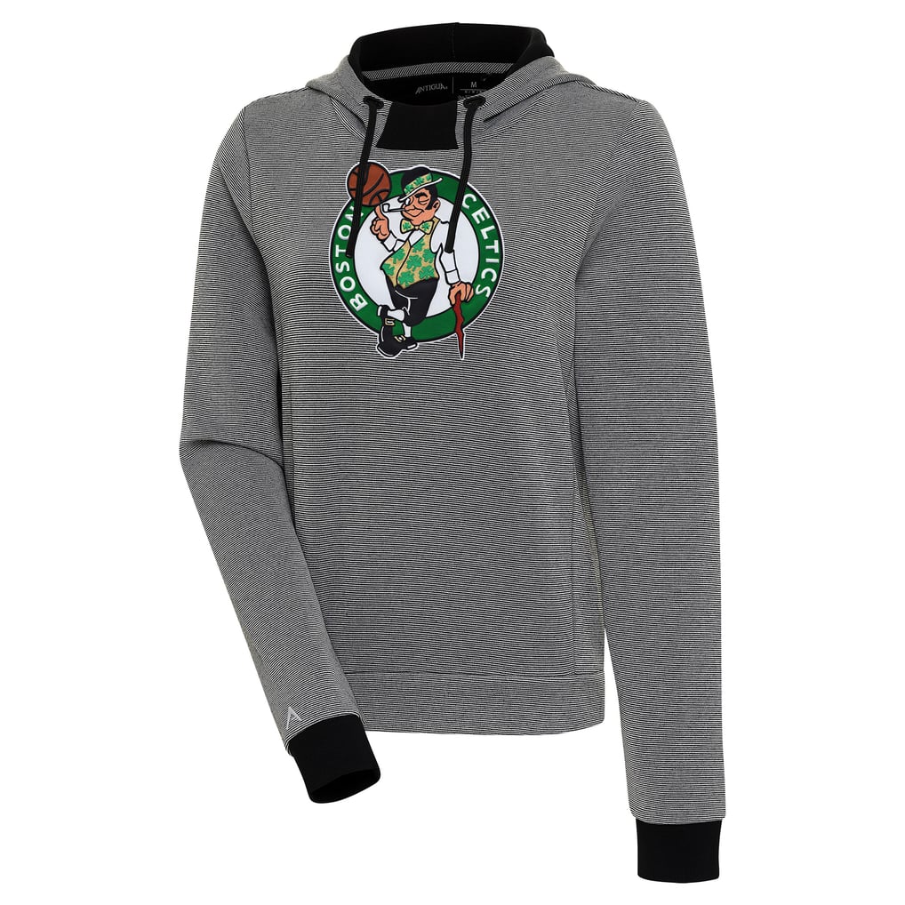  Boston Celtics Antigua Women's Axe Bunker Tri-Blend Pullover Hoodie - Black