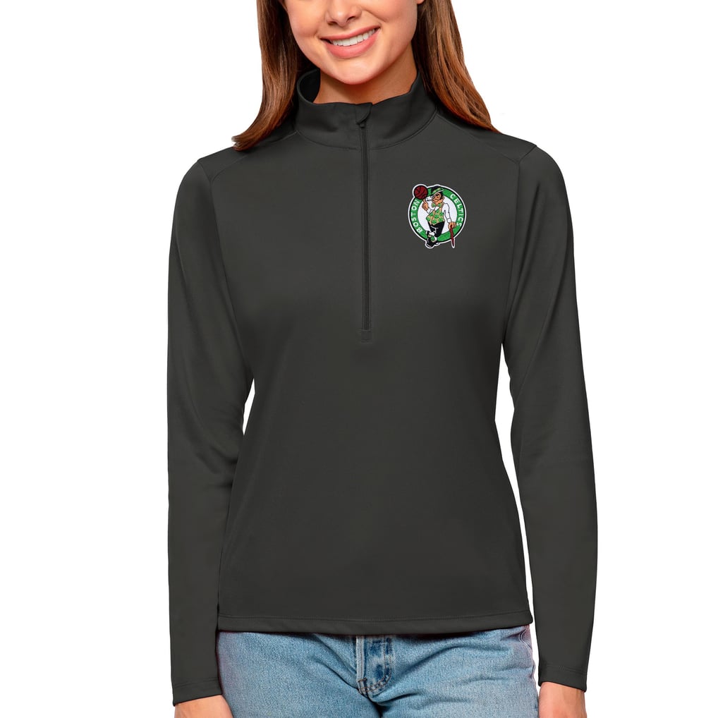 Boston Celtics Antigua Women's Tribute Half-Zip Top - Charcoal