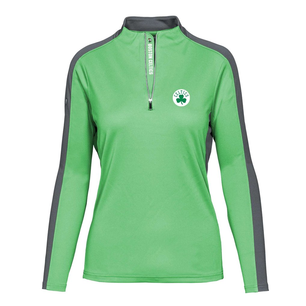 Boston Celtics Levelwear Women's Remi Insignia Core Quarter-Zip Pullover Top - Kelly Green