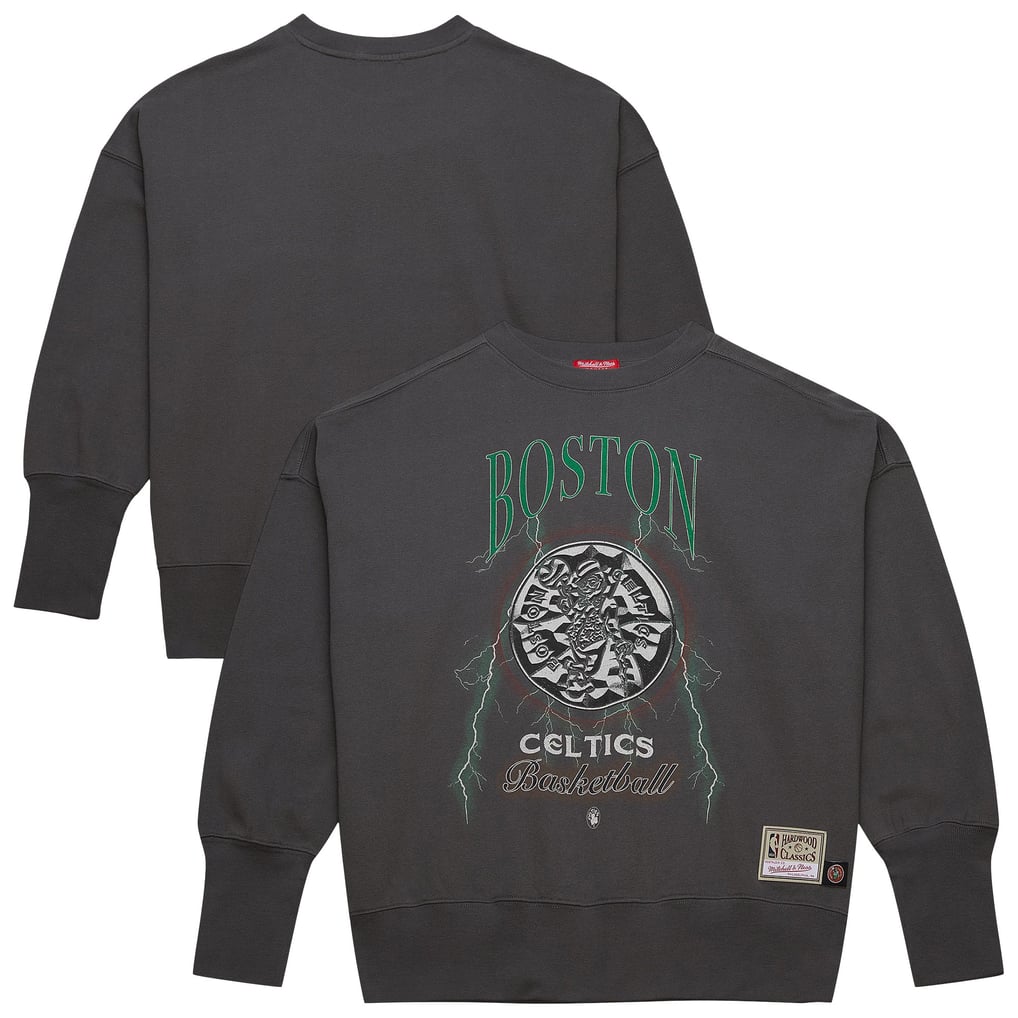 Boston Celtics Mitchell & Ness Women's Hardwood Classics Lightweight Pullover Sweatshirt - Charcoal