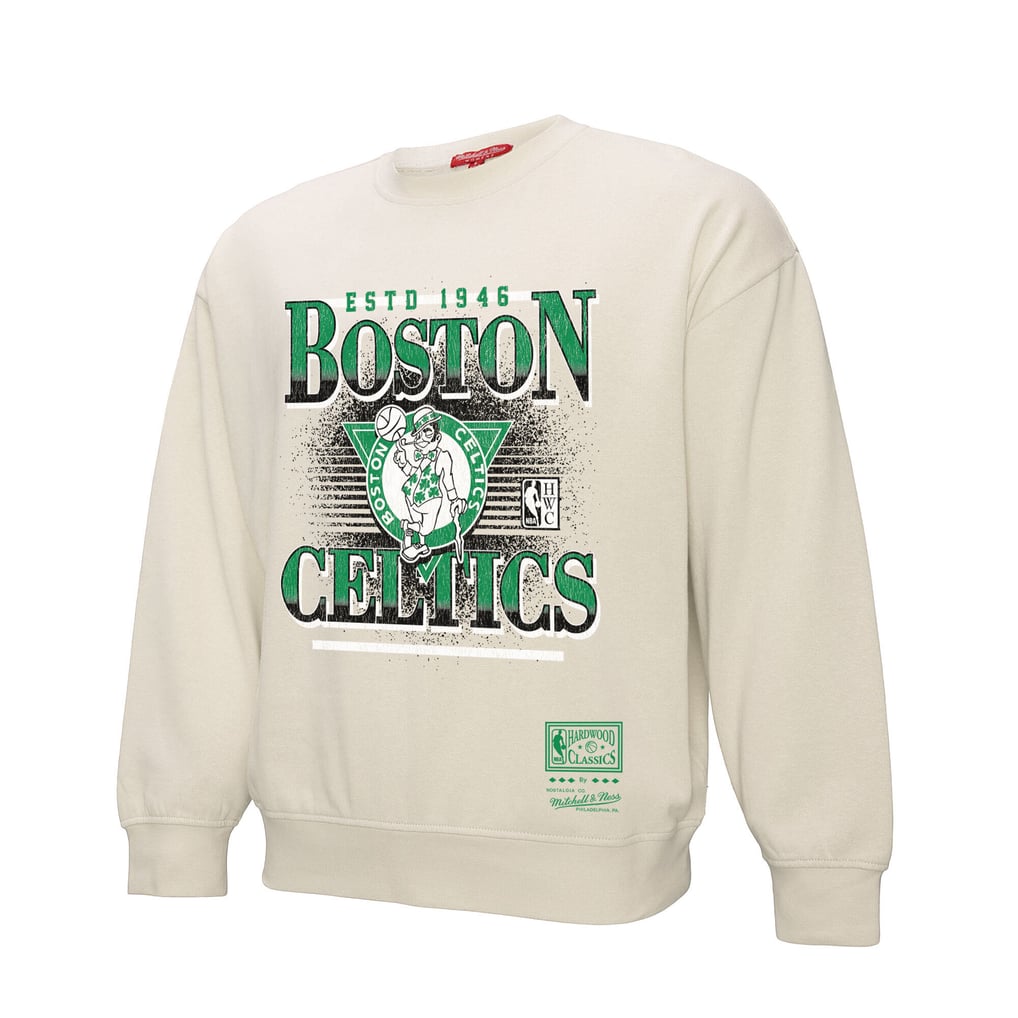 Boston Celtics Mitchell & Ness Women's Oversprayed Pullover Sweatshirt - Cream
