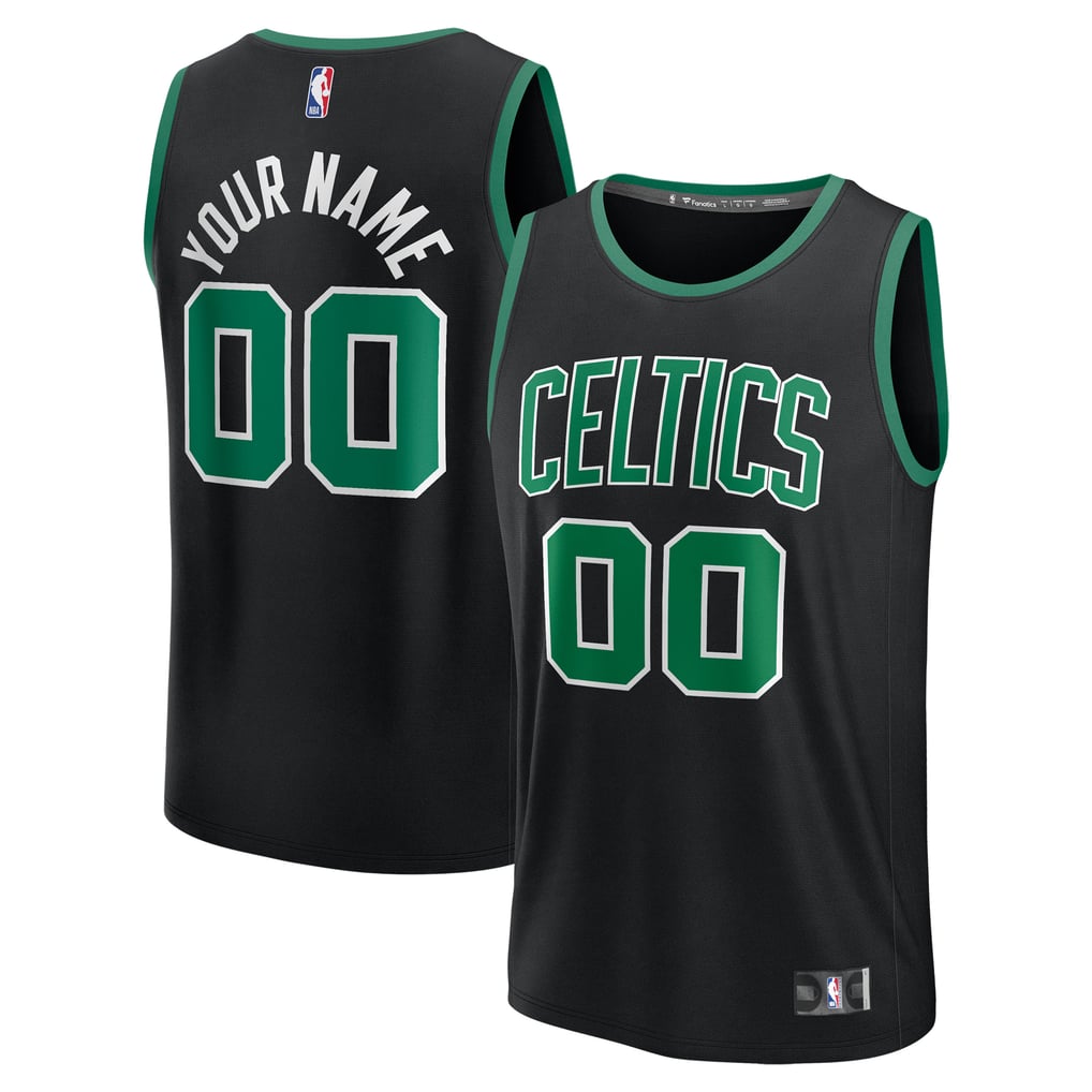 Boston Celtics Fanatics Youth Fast Break Custom Replica Jersey - Black  - Statement Edition