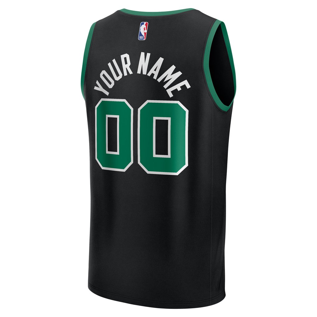 Boston Celtics Fanatics Youth Fast Break Custom Replica Jersey - Black  - Statement Edition