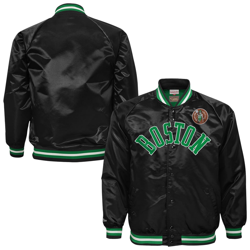 Boston Celtics Mitchell & Ness Youth Lightweight Satin Raglan Full-Snap Jacket - Black