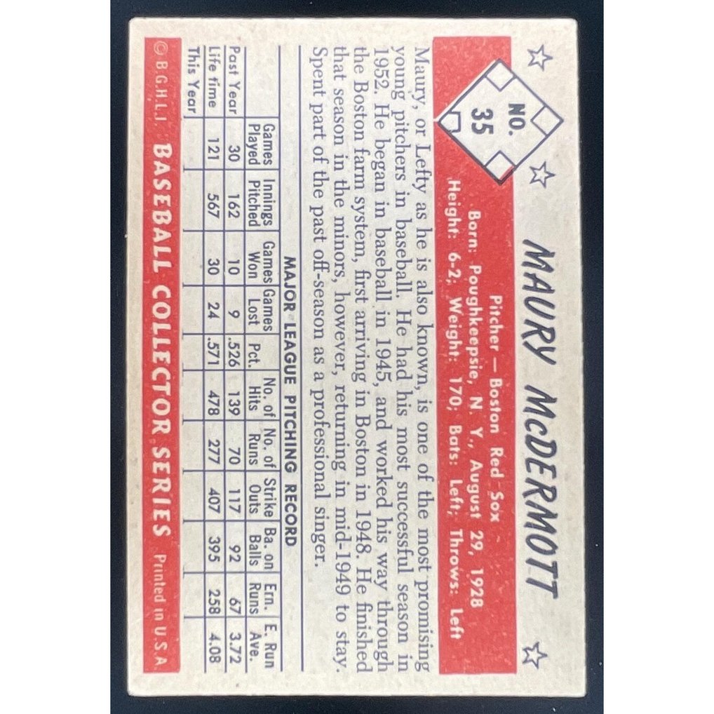 1953 Bowman Color #35 Maury McDermott