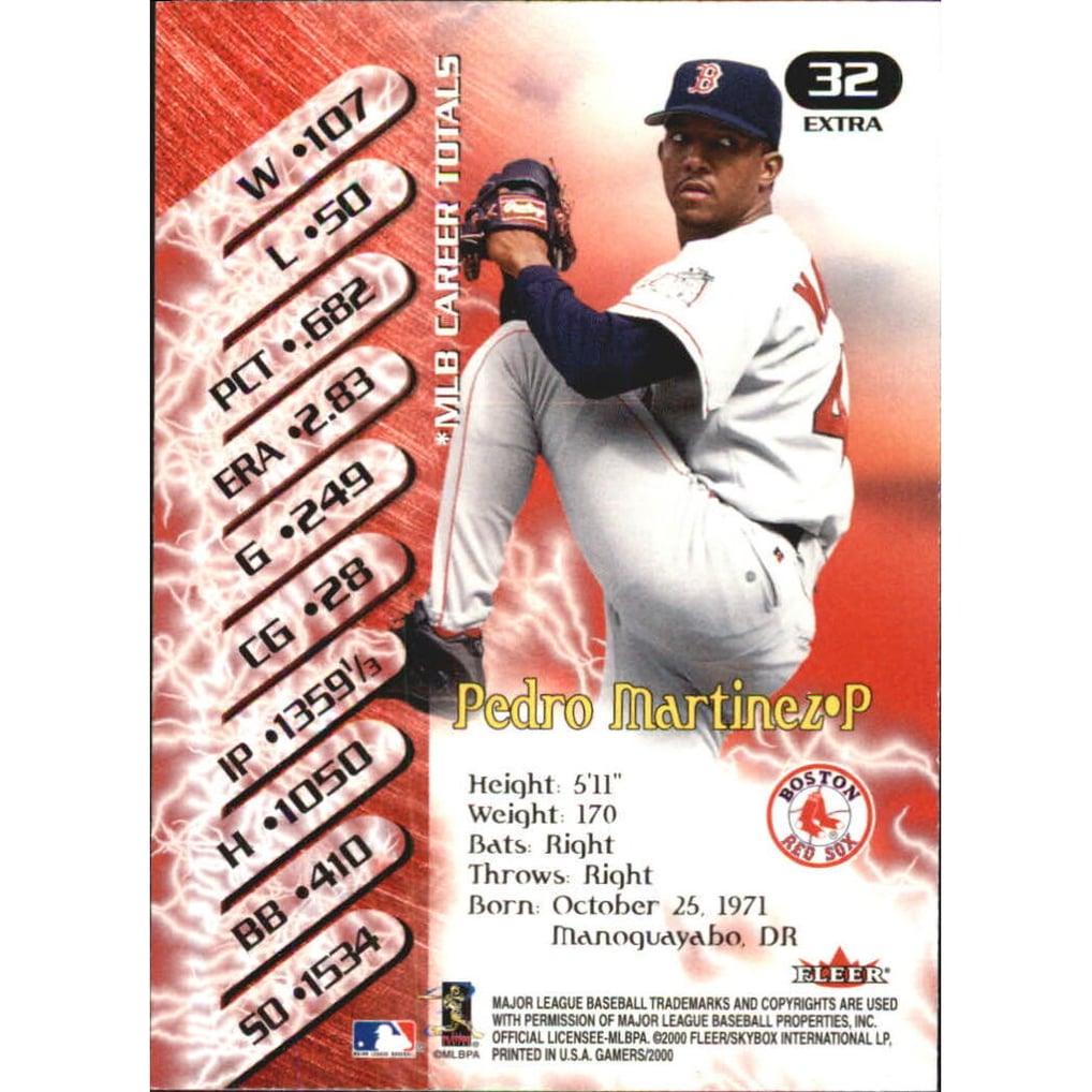 2000 Fleer Gamers Extra #32 Pedro Martinez