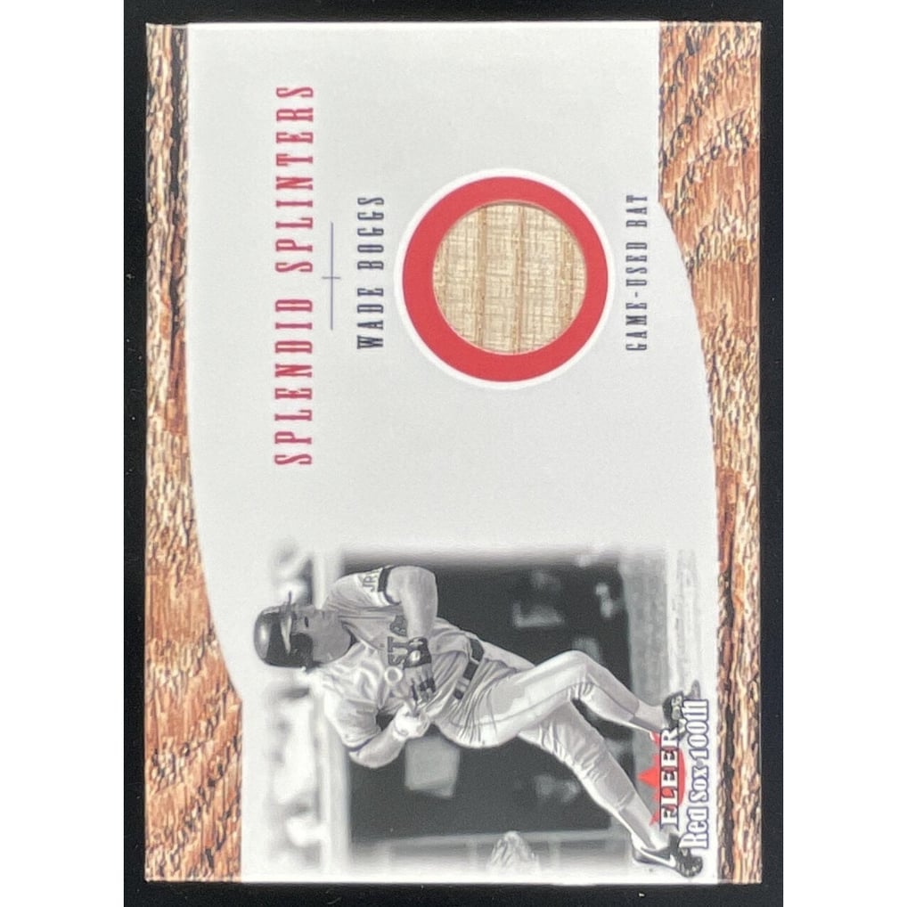 2001 Fleer Boston Red Sox 100th Anniversary Splendid Splinters Wade Boggs Bat