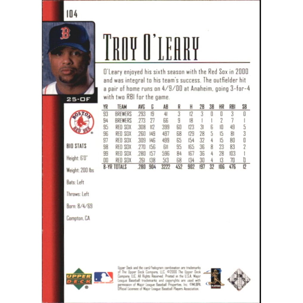 2001 Upper Deck Exclusives Silver #104 Troy O'Leary