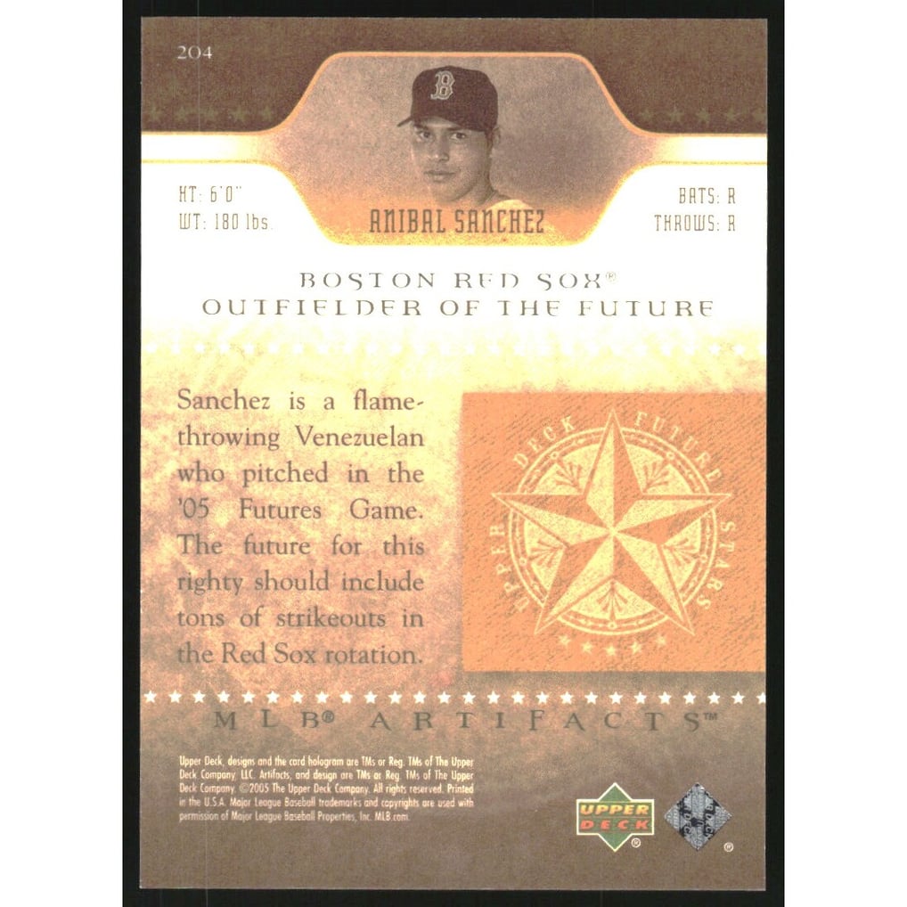 2005 Artifacts Rainbow Blue #204 Anibal Sanchez FS