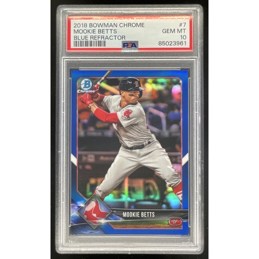2018 Bowman Chrome Blue Refractor #7 Mookie Betts /150 PSA 10