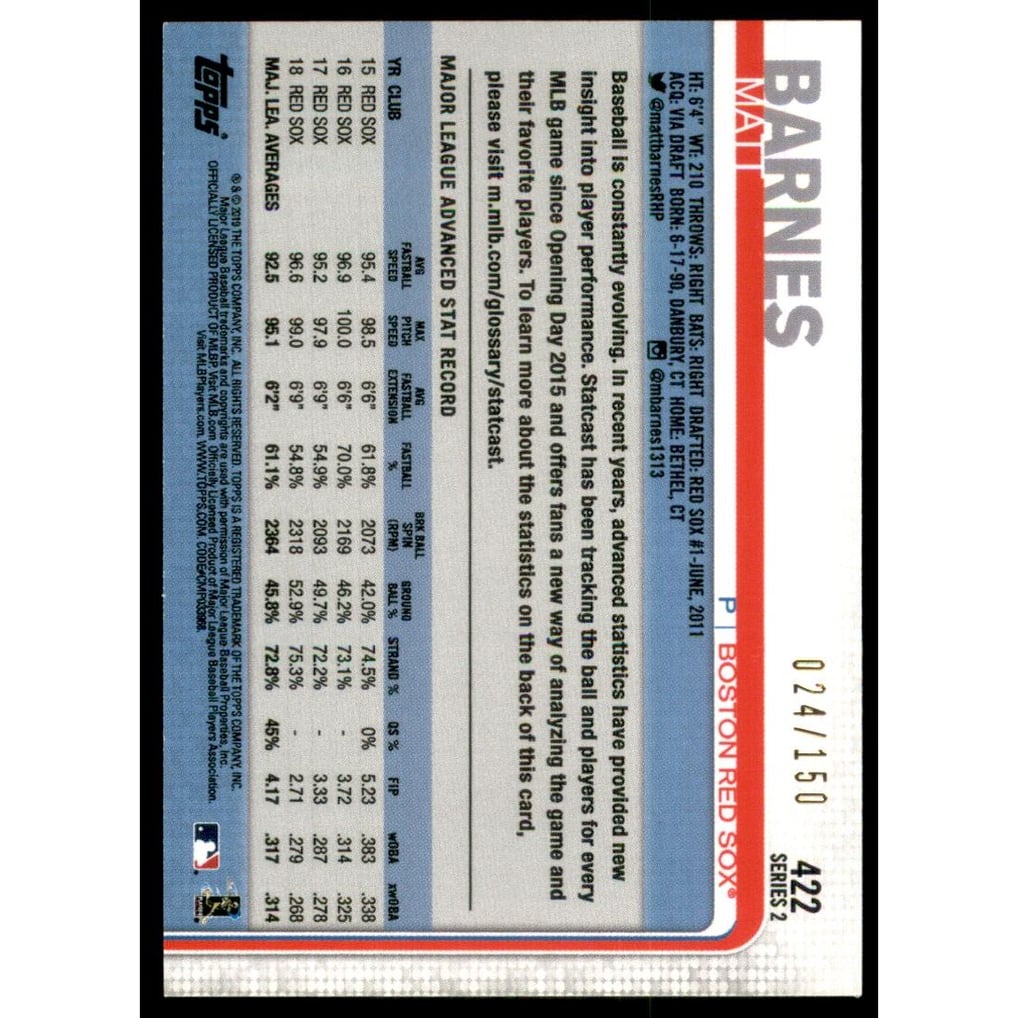 2019 Topps Advanced Stats #422 Matt Barnes