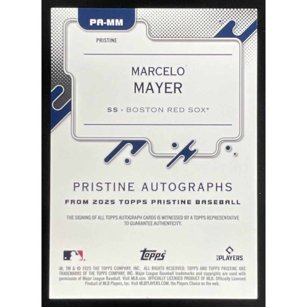 2025 Topps Pristine Blue Pristine #PA-MM Marcelo Mayer RC Auto /75