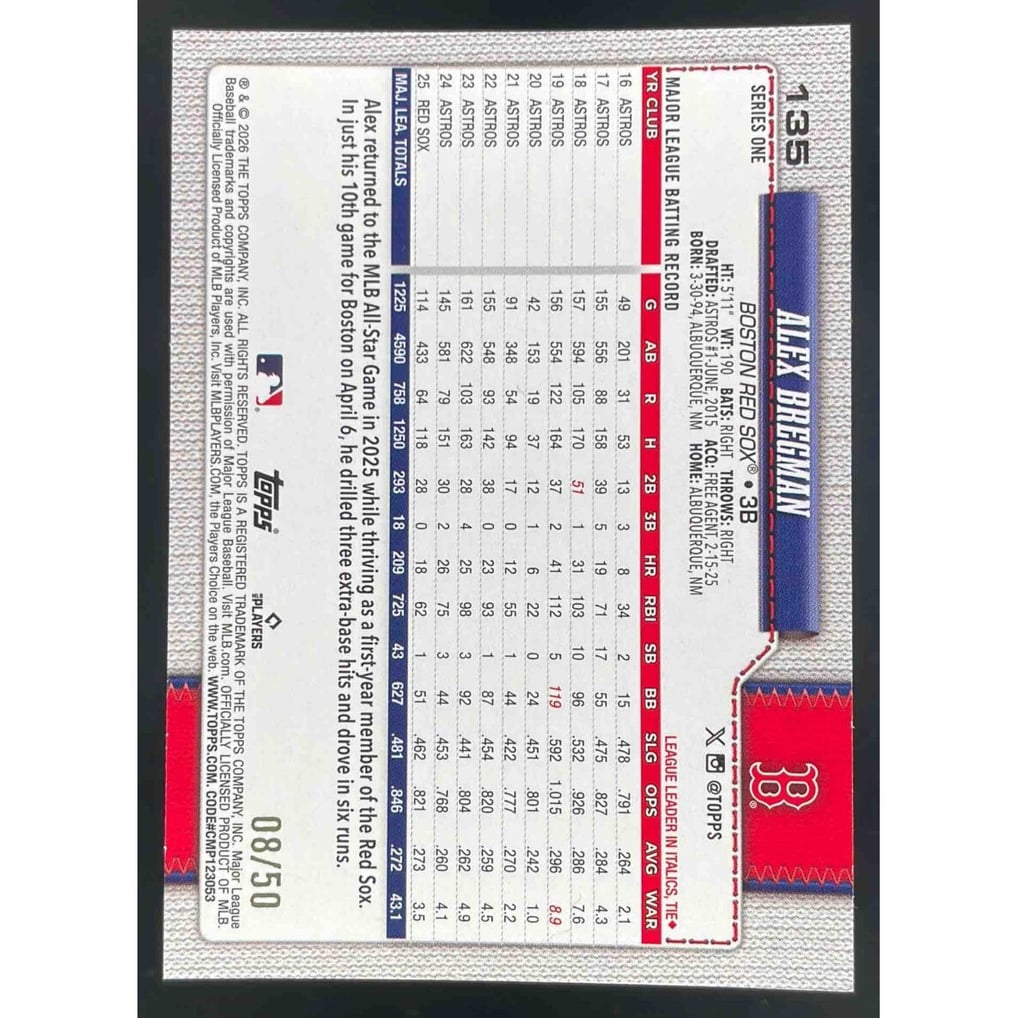 2026 Topps Canvas #135 Alex Bregman /50