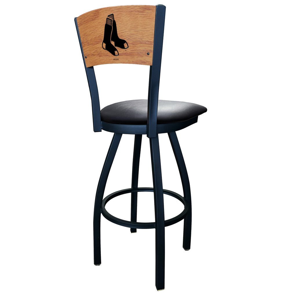 Boston Red Sox 36" Vinyl Swivel Laser Engraved Counter Stool - Black
