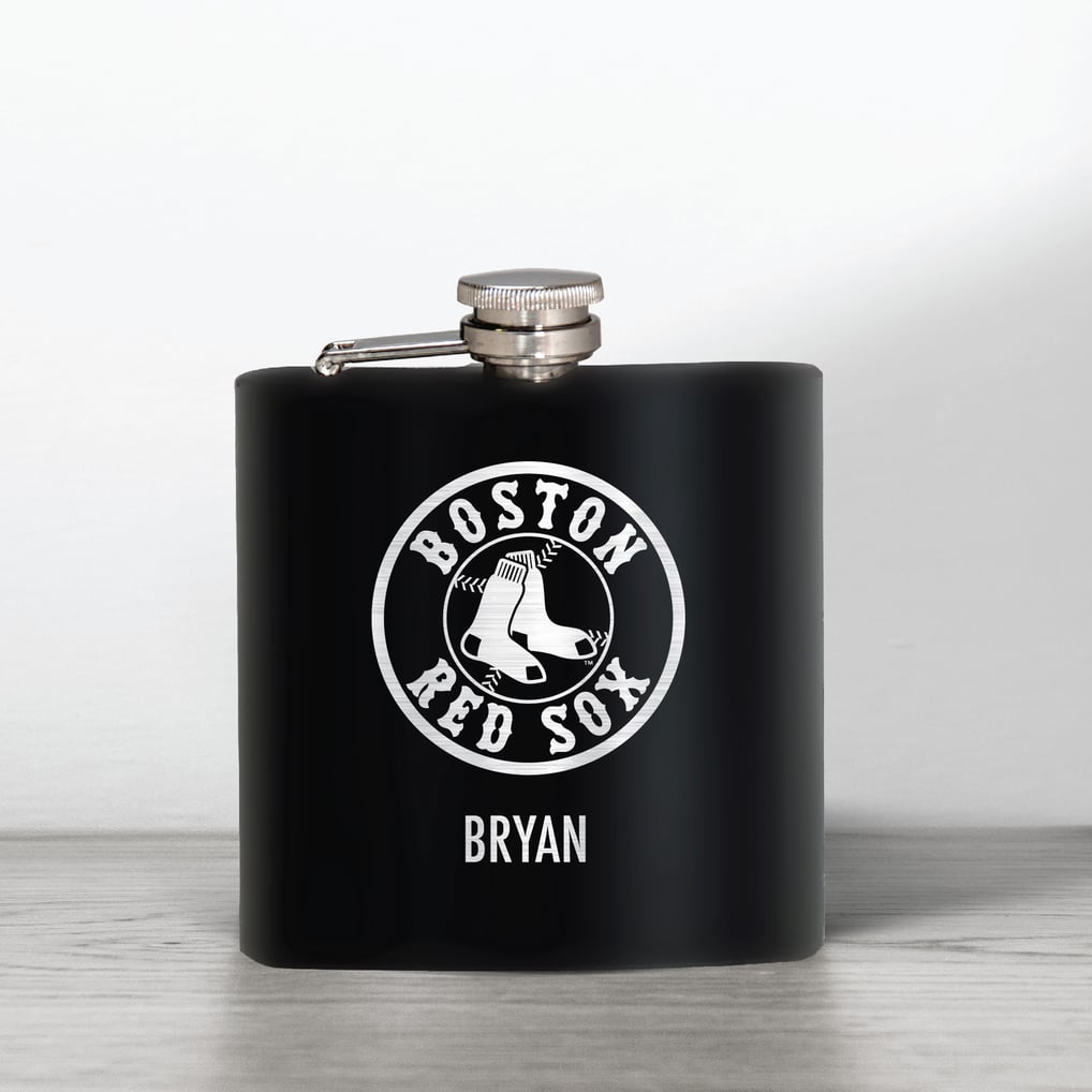 Boston Red Sox 6oz. Personalized Stealth Hip Flask - Black