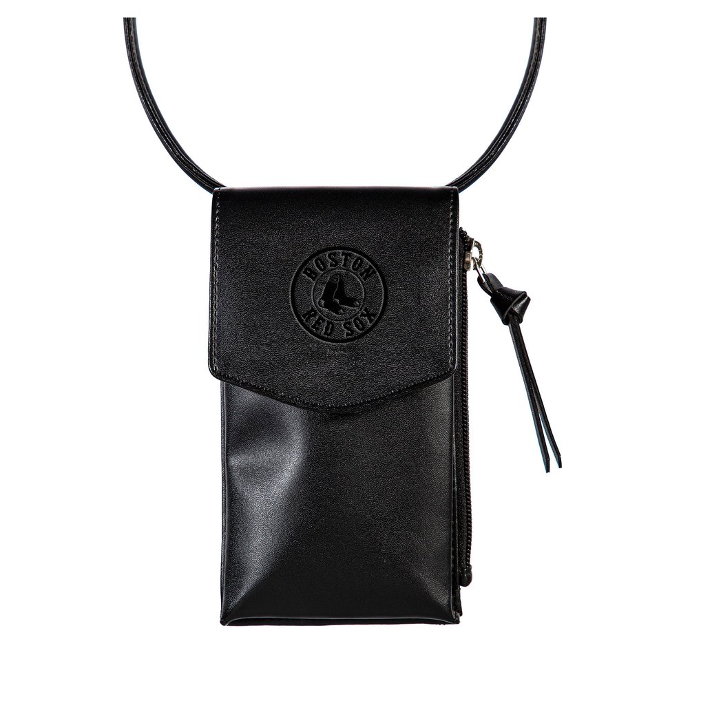 Boston Red Sox Hybrid Leather Crossbody Cell Phone Wallet - Black