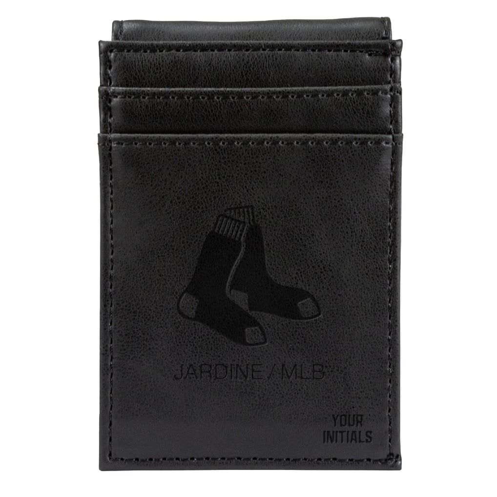 Boston Red Sox Personalized Front Pocket Wallet - Black