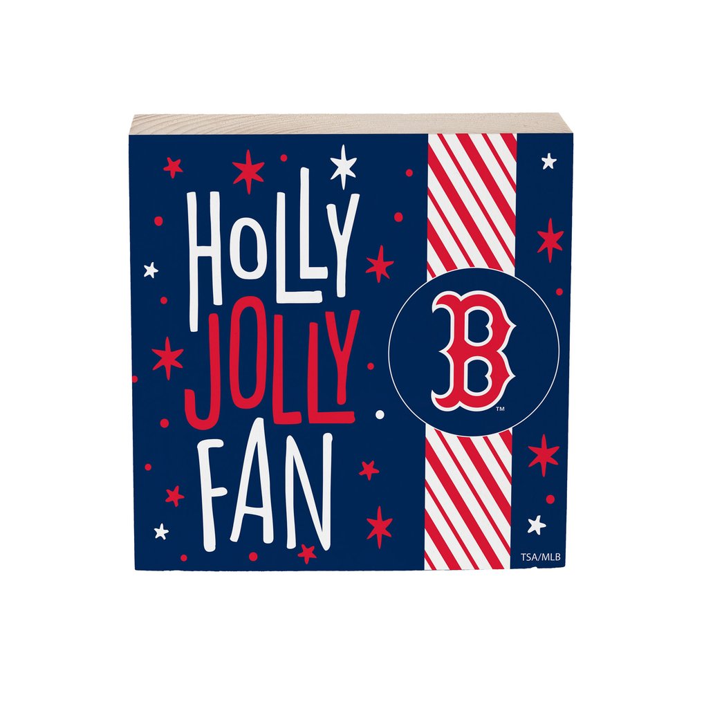 Boston Red Sox 6" Holiday Wood Plock Shelf Sign