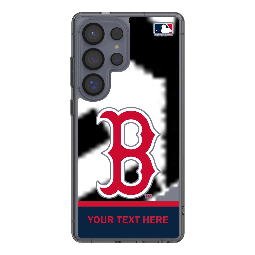 Boston Red Sox Endzone Design Galaxy Clear Phone Case