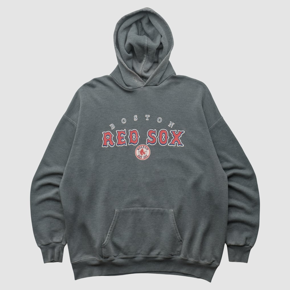 Boston Red Sox Lee Apparel 2000s Hooded Pullover Sweatshirt - Charcoal - L by Fanatics Real Vintage