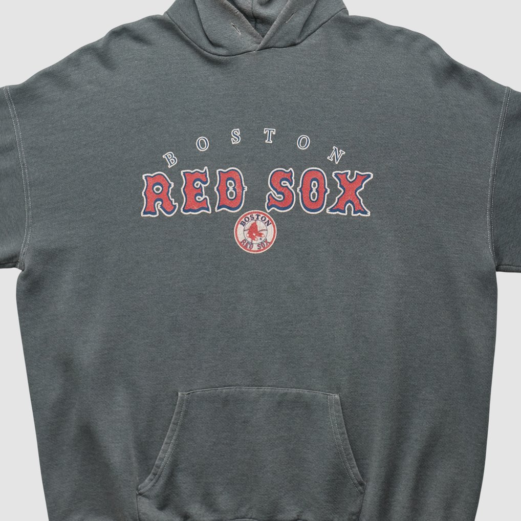Boston Red Sox Lee Apparel 2000s Hooded Pullover Sweatshirt - Charcoal - L by Fanatics Real Vintage
