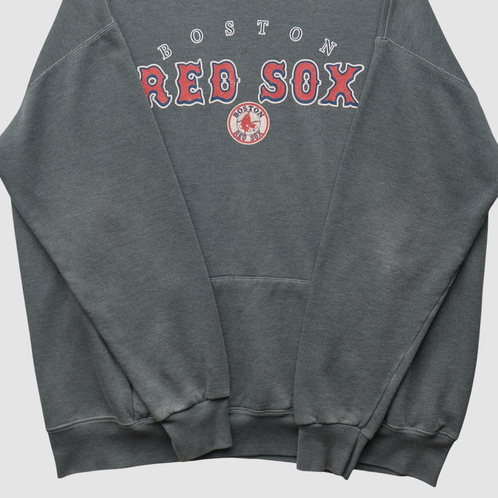 Boston Red Sox Lee Apparel 2000s Hooded Pullover Sweatshirt - Charcoal - L by Fanatics Real Vintage
