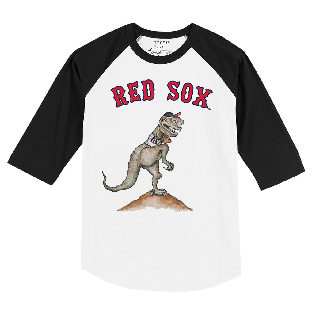 Boston Red Sox Tiny Turnip Infant TT Rex Raglan 3/4 Sleeve T-Shirt - White/Black