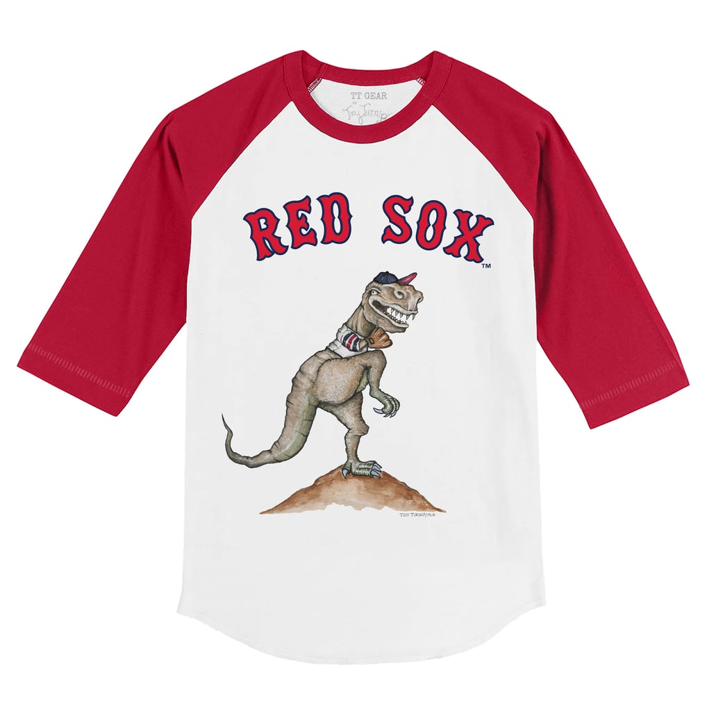 Boston Red Sox Tiny Turnip Infant TT Rex Raglan 3/4 Sleeve T-Shirt - White/Red