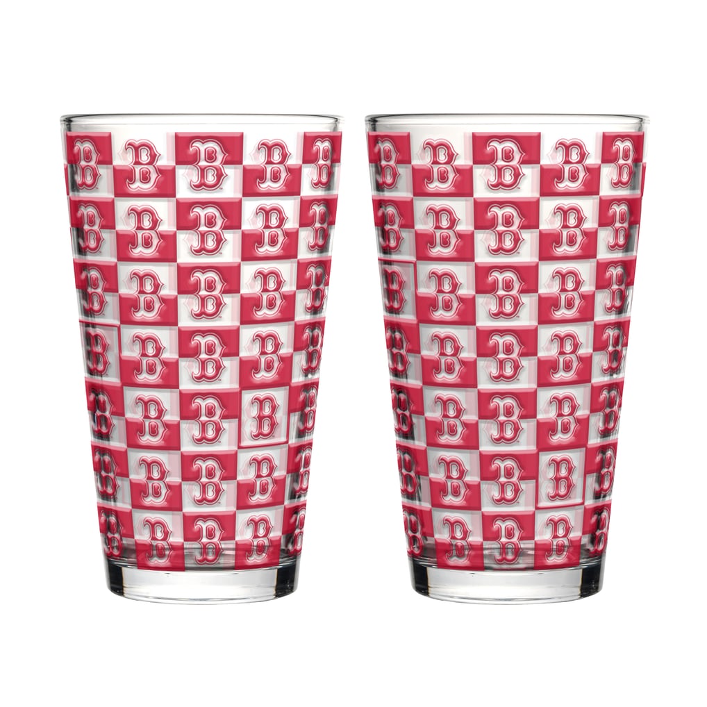 Boston Red Sox Logo Brands Two-Pack Gridiron Stained 16oz. Pint Glass Set