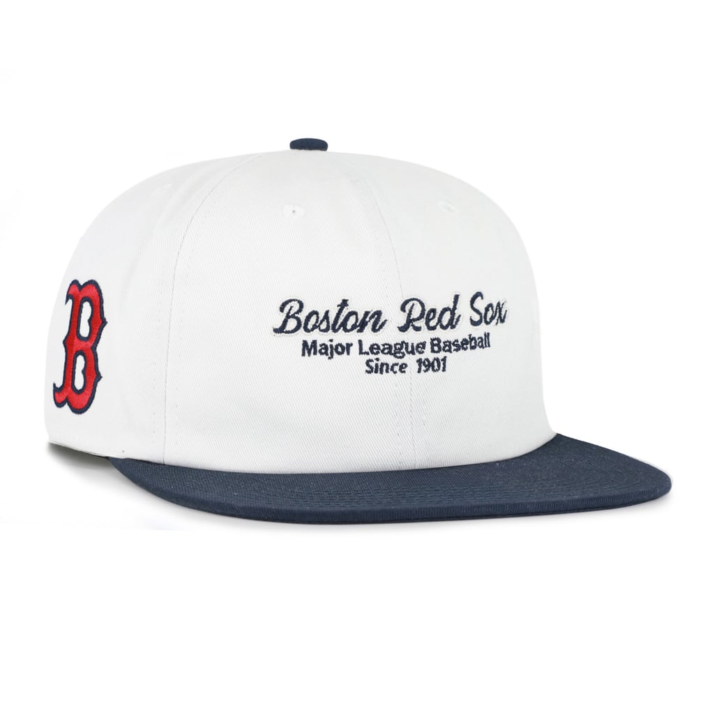 Boston Red Sox '47 Script Stack Relaxed Captain Snapback - White/Navy