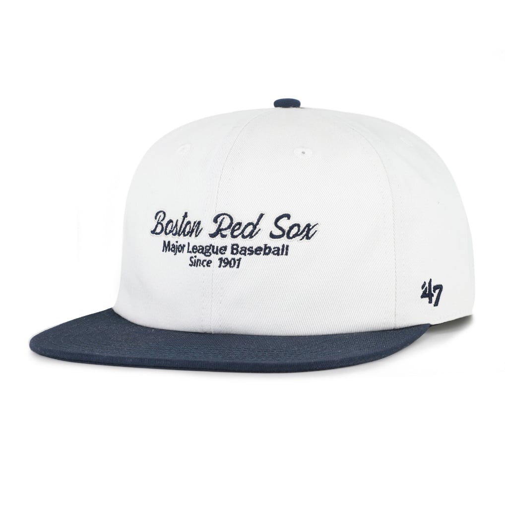 Boston Red Sox '47 Script Stack Relaxed Captain Snapback - White/Navy