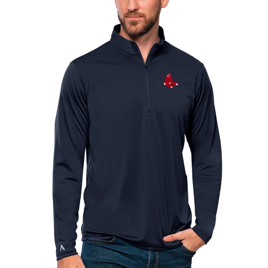 Boston Red Sox Antigua Tribute Quarter-Zip Pullover Top - Navy