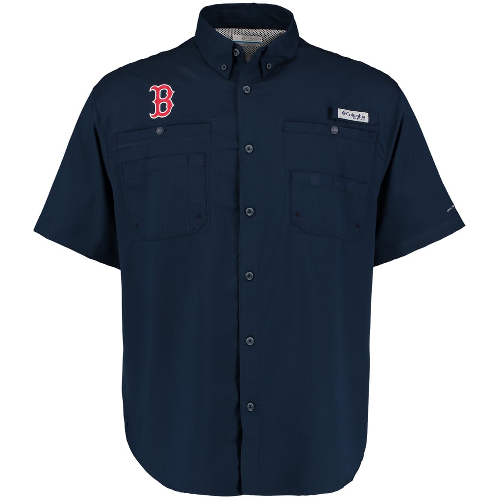 Boston Red Sox Columbia Tamiami Omni-Shade Button-Down Shirt - Navy
