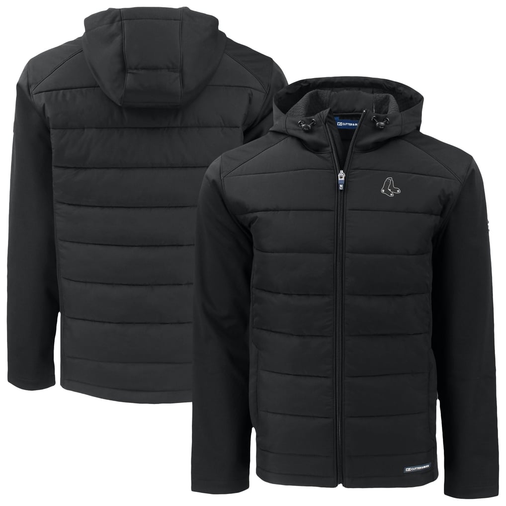 Boston Red Sox Cutter & Buck Evoke Hybrid Eco Softshell Recycled Full-Zip Jacket - Black