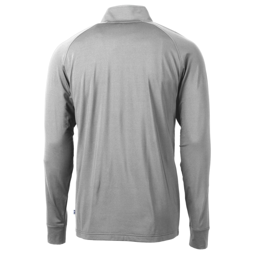  Boston Red Sox Cutter & Buck Adapt Eco Knit Stretch Recycled Quarter-Zip Pullover Top - Gray