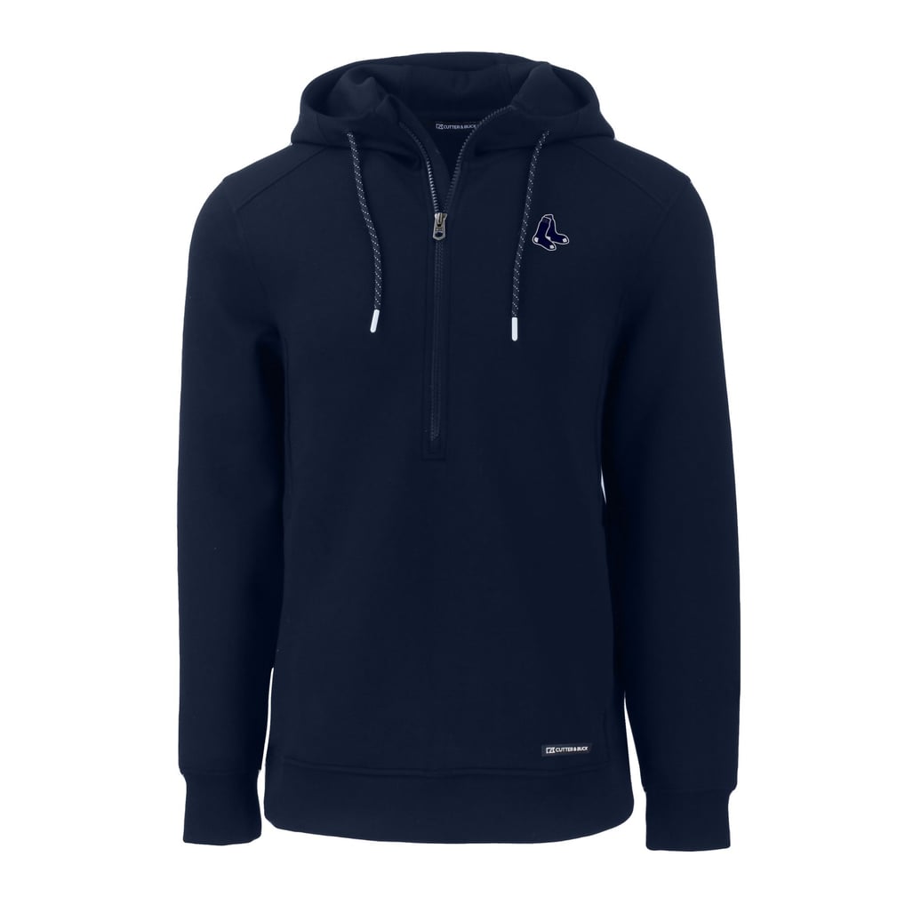 Boston Red Sox Cutter & Buck Roam Eco Recycled Half-Zip Pullover Hoodie - Navy