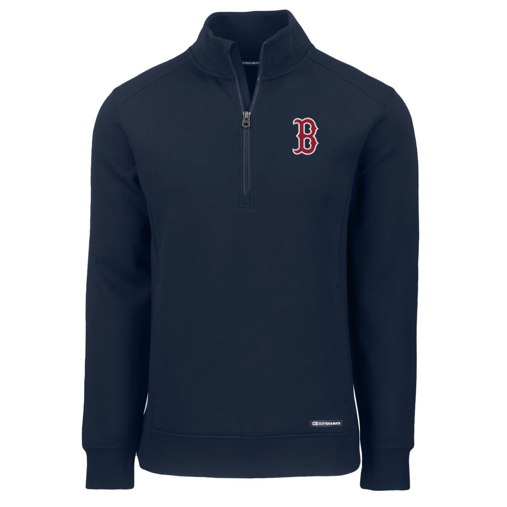  Boston Red Sox Cutter & Buck Roam Eco Recycled Quarter-Zip Pullover - Navy