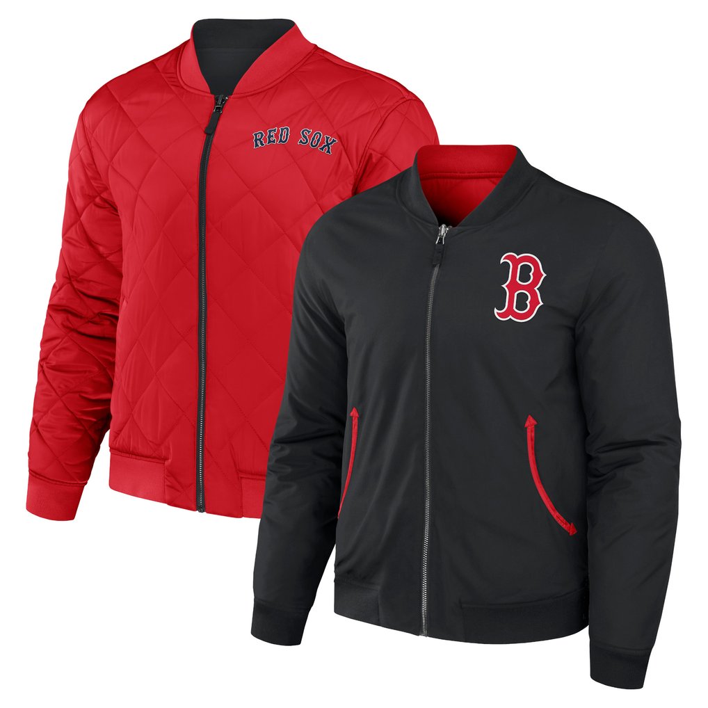 Boston Red Sox Darius Rucker Collection by Fanatics Reversible Full-Zip Bomber Jacket - Black/Red